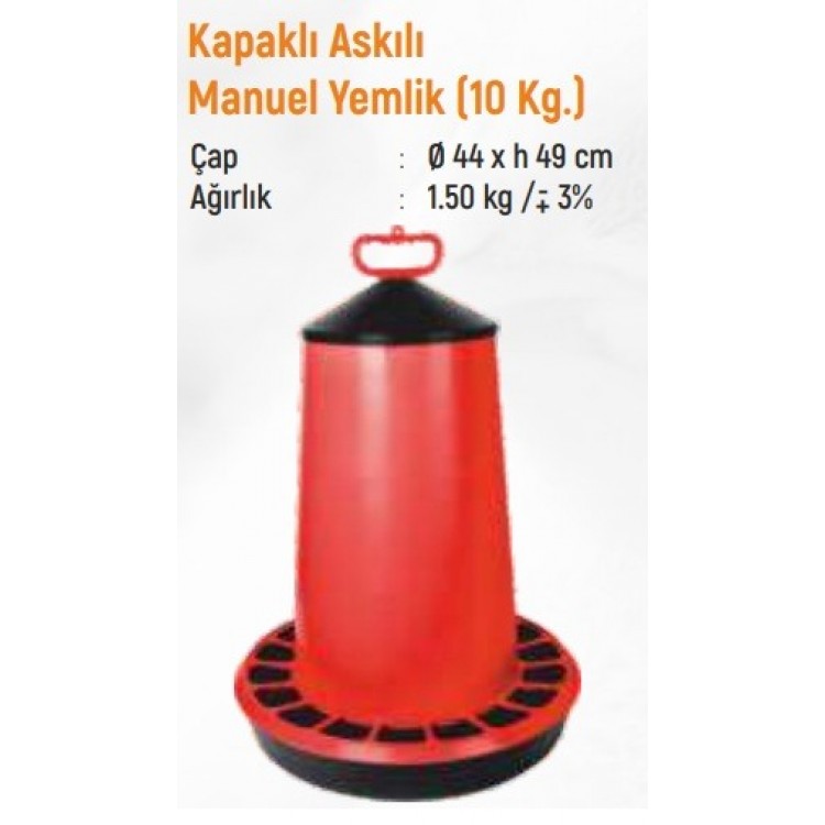 Askılı 10kg manuel yemlik Askılı 10kg manuel yemlik